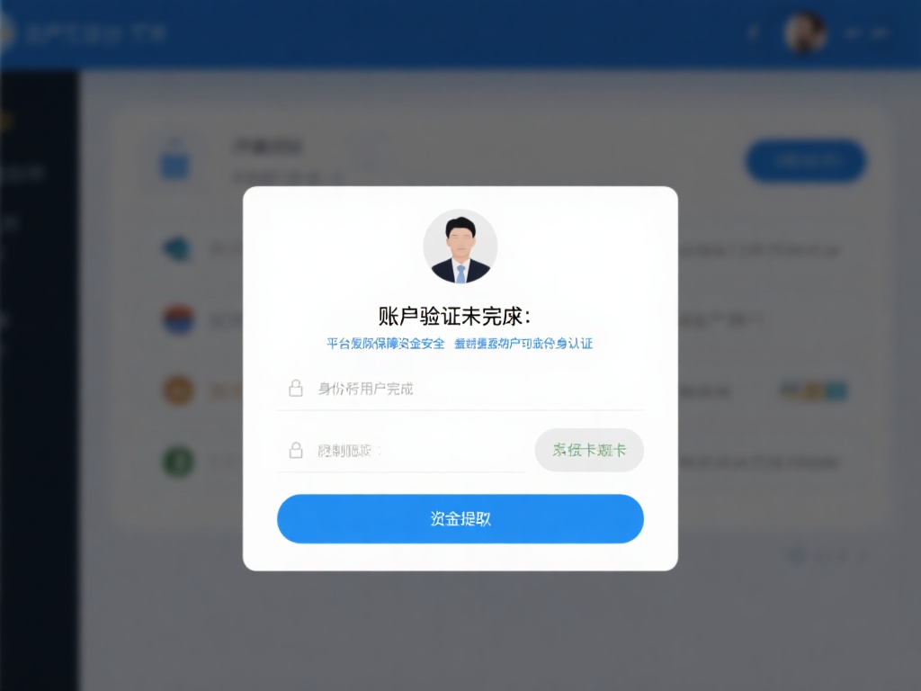 账户验证未完成：平台为了保障资金安全，通常要求用户