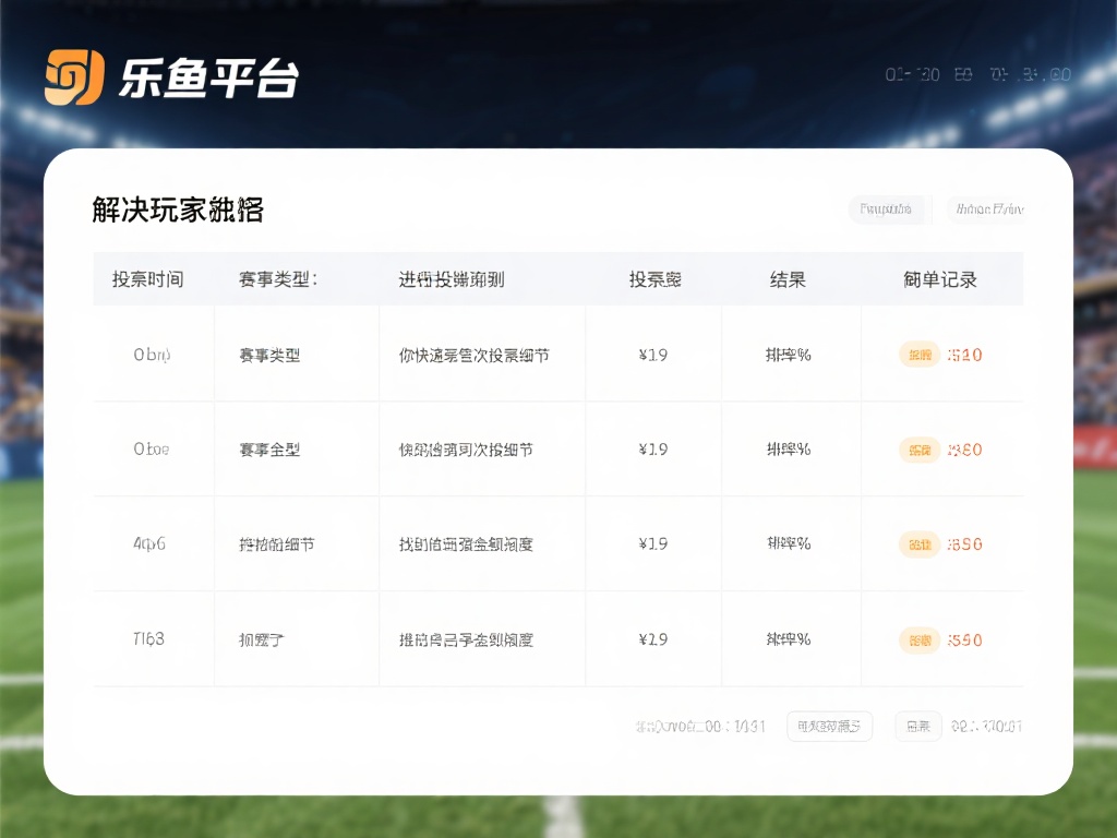 乐鱼体育投注记录 (乐鱼体育投注记录:精准分析助你赢得每一场!) 在乐鱼平台上进行投注时,建议玩家建立一个简单的记录